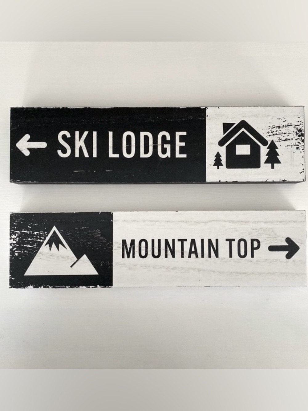 TARGET Bullseye Ski Themed Block Signs (2) - NWT
